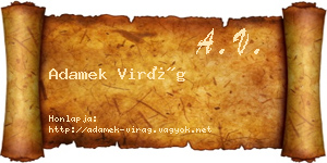 Adamek Virág névjegykártya